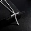 High Quality Micro Pave Cross Pendant Necklace Iced Out Cubic Zirconia Silver Color Cross Hip Hop Fashion Jewelry