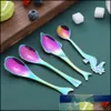 Spoons Flatware Kitchen Dining Bar Home Garden Creative Stainless Steel Fish Hippocampus Dolphin Whale Soup Dessert Tea Coffee Ice Cream