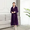 Women's Sleepwear Zipper Velvet Bathrobe Autumn&winter Plus Increase Nightgown Men Women Thickening Pajamas Flannel Home ServiceWomen's