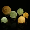 Rechargeable LED Night Light 3D Print Moon Lamp Luna Magic Touch Full Moonlight Portable 2 Colors Change Baby Gift Nightlight247p3182