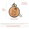 Pocket Watches Love You My Dad Papa Engraved Text Quartz Watch Necklace Chain Male Wooden Father's Birthday Gifts For DADPocket