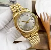 Relógio masculino 2813 movimento mecânico automático relógios 41mm diamante dia data ouro pulseira de aço inoxidável relógios de pulso masculino para relógio masculino