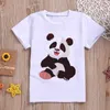 Hyllor tshirt barn pojkar och flickor tryck design tshirts pandas bambu -isbjörnar dans kawaii harajuku söta t skjortor 220620