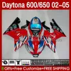 OEM-Karosserie für Daytona 650 600 CC 600CC 650CC 02 03 04 05 Karosserien 132Nr.7 Daytona650 Daytona-600 2002-2005 Daytona600 2002 2003 2004 2005 Verkleidungsset rot Lager schwarz