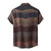 メンズシャツヴィンテージエスニックスタイル印刷緩んだ半袖カジュアルシャツ毎日高品質のオフィスブラウスケミーズホム220527