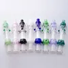 NC046 DAB GRAG GLASS BONG Красочная подарочная коробка для курящей трубы Около 4,86 ​​дюйма OD 25 мм пузырьки трубки 14 мм титановый кварцевый керамический гвоздь двойные кончики клипа