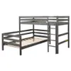 TwinOverTwin Bunk Bed Loft Bed With Ladder can be divided into Two BedsGraya48299c9179237