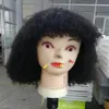 Bangs Wig Remy Indian Afro Kinky Curly Human Hair Wigs For Women Full Machine Made Natural Color
