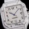 2022 TWF 4SA0005 Paved Diamonds ETA A2824 Automatisk Herrklocka Helt Iced Out Diamond Roman Dial Quick Switch stålarmband Super Edition 0009 evighetsklockor