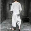 MEN MAWN TRACHSUITS M-5XL 2022 Summer الصينية الصينية الرجعية التطريز رجال القميص قصير الأكمام + سراويل متقاطعة 2 قطعتين مجموعة كبيرة الحجم xxx