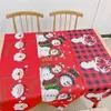 Christmas Table Runner 33*180cm/13*71 inch Polyester Cotton Fabric Dining Tables Wedding Party Snow Man Elk Floral Soft Tablecloth Decorati