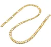 8MM 14K GOLD PLATED Chains Men's atmosphere Figaro flat three room gold necklace bracelet set
