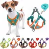 Colliers pour chiens laisses gilet réfléchissant pour animaux de compagnie voyage en plein air sangle de poitrine à emporter course Traction corde collier petit et moyen chien