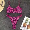 Sexig slitage Bikini Kvinnlig badkläder Beach Bikini Leopard Beachwear Set Bathingsuit Snakesskin Push Up Swimsuit