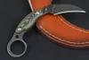 Новый M6654 Фиксированный клинок Karambit Нож D2 Черный/белый каменный стиркий лезвие полная ручка Tang G10 Тектические ножи с кожаной оболочкой