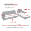 Pluszowa sofa osłona aksamitna elastyczna skórzana część narożna do salonu kanapa s set foter l kształt fotela