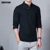 JDDTON Men Spring Cotton Linen Kimono Shirt Long Sleeve Solid Leisure Chinese Clothes Casual Stand Collar Shirts JE039 220727