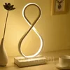 Lampes de table Dimmable LED Spirale Lampe 8 Forme Bureau Chevet Cercle Veilleuse Pour La Maison Salon Chambre Décor EU/US/AU/UK PlugTable
