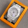 Tam elmas erkek izle 42mm otomatik mekanik elmaslar çerçeve saatler safir su geçirmez kol saati moda kol saatleri Montre de lüks hediye erkekler için