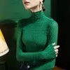 Women Tops T-shirt 2022 Spring New Long Sleev High-neck Lace Bottoming Shirt Self-cultivation In with Wooden Ears Korean