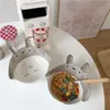 Cerâmica Bonito Chinchila Criativo Desenhos animados Estéreo Grande Orelha Noodle Bowl Salada Breakfast 220408