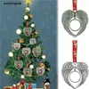 Kerstdecoratie Sublimatie Spaties en angel vleugels vorm hangend hete overdracht printen Xmas Diy Consumables Supplies C0801