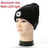 قبعة قبعة قبعة شتوية مع سماعات أذن خفيفة Bluetooth LED LED LED Luminous Outdoor Mountaineing Handfree Handfree Handfre