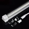 12pack 8ft T8 Tubes Lumière LED Boutique Lumières Intégrées 6500K Double Face V Forme 270 Degrés pour Garage Entrepôt Atelier prix d'usine USA Marine ligne spéciale