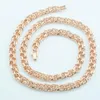 Chains 1pcs 8mm Men Big Necklace Womens Rose Gold Color Double Curb Chain 60cm 24inch Toggle LockChains