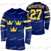 Maglia da hockey invernale Mag MitNess Team Sweden 2022 Fredrik Olofsson Marcus Kruger Dennis Everberg Pontus Holmberg Lucas Wallmark Joakim Lars