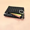 DHL100pcs Coin Purses Women Brief PU Plain Weave Protable Solid Small Wallet Mix Color