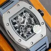 Mens Horloges Automatisch Horloge 50 * 40mm Dial Black Color 316L Fine Steel Case Saffier Mechanische Beweging Man Horloges RM17-01