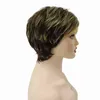 Nxy wigs gnimegil السيدات الاصطناعية مع الانفجارات القصيرة pixie قطع الأشقر مزيج بني جودة جيدة رخيصة للنساء البيض 220528