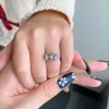 Solid 925 Silver Minialist ring Women's ring Cute Bling 8A Zircon Stone Adjustable diamond Rings for Women Mom& kid Love Wedding Engagement Fashion Jewelry 2022 Design