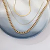 Fashion Multi-layered Snake Chain Necklace For Women Vintage Gold Color Pearl Choker Sweater Necklace Party Jewelry Gifts