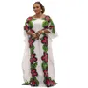 Evening Dress Women Dashiki African Clothes Robe Luxury Dubai Kaftan Abaya Muslim Dresses Hollow Out Lace Floral Wear