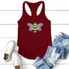 Женские танки Camis Color Bee Print Смешные Женщины Танк Топы Без Рукавов Летний Свободные Плюс Размер Tee Рубашка Femme Круглая Шея Верхняя Повседневная Одежда