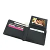 Favor favorita Sublimação de dupla lados Bolsas de carteira em branco de couro PU masculino Bolsa de cartão fotográfica DIY Gol