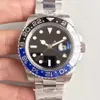 ST9 Klocka Rostfritt Svart Blå Batman Keramik Bezel Lyx Herr Mekanisk Automatisk rörelse GMT Självuppdragande Herr Klockor Armbandsur