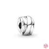 925 sterling silver ciondola fascino lucido fibbia farfalla distanziatore clip perlina fine adatta pandoraly charms braccialetto accessori gioielli fai da te