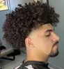 ナチュラルカラーかつら男性ヘアピースインド人間バージンヘア交換 12 ミリメートルカールフルレースユニット黒人メンズ高速速達