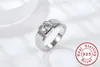 خواتم الزفاف الفاخرة الأصلية 925 خاتم الفضة الصلبة الكلاسيكية 1 قيراط مجوهرات الماس مويسانيت لمشاركة الرجل