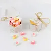 100 Uds. Cajas de dulces de estilo mármol, recuerdos y regalos creativos de boda para invitados, suministros de fiesta, Cajas de Regalo de agradecimiento de papel
