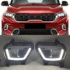 2PCS Auto lighting For Kia Sonet 2020 2021 Car Daytime Running Light Fog light Lamp LED DRL With yellow turn signal7401601