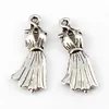 250Pcs Antique Silver Alloy Dress Charms Pendants For Jewelry Making Findings 10.5X26mm