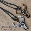 Kolye Kolyeler 1 PCS Punk Stil Sahte Yak Kemik Boğa/Ox Head Kafatası Oyma Yoga Desenli Kolye Kadınlar Jewelrypendent