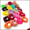 Hair Rubber Bands Jewelry Handmade Solid Color Ties Ring Hairbands Elastic Rope Ponytail Holder For Kids Girl Dhsrs