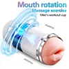 Volautomatische roterende vibratie oefening streling cup volwassen mannelijke masturbator sucker vliegtuigen penis trainer sexy speelgoed