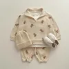 Printemps infantile bébé dessin animé vêtements ensembles enfant en bas âge garçons filles sweat à manches longues + pantalon 2pcs costume enfants mignon ours vêtements ensemble 220507