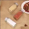 Herb Spice Tools Kitchen Kitchen Dining Bar Home Garden Wholesale Square Seasoning Bottle Barbecue Shop Chili Cumin 120Ml Sesame Grain Pe